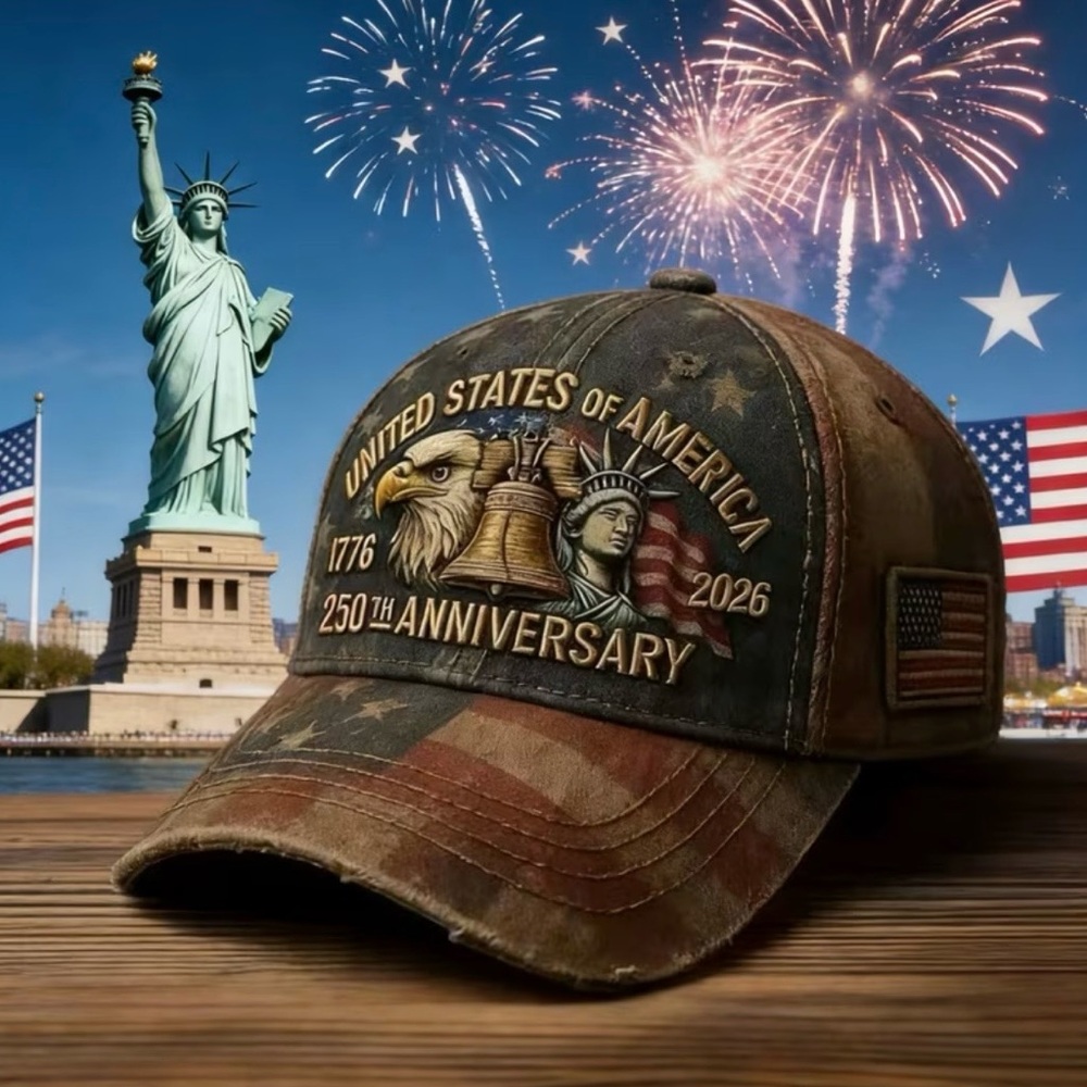 United States 250th Anniversary Distressed Patriot Hat NEW - Picture 5 of 6